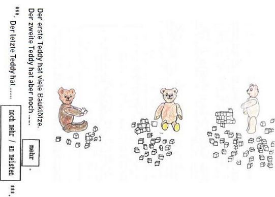 Die Entwicklung der Sprache beim Kind - Prüfmittel fr Viereinhalb
 bis Sechsjährige - Morphologie Zeichnung Bären