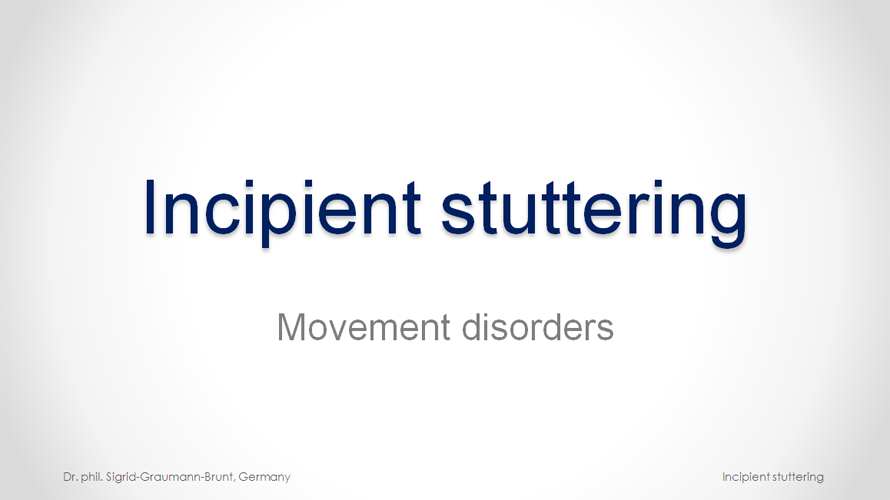 incipient stuttering - transparency 1